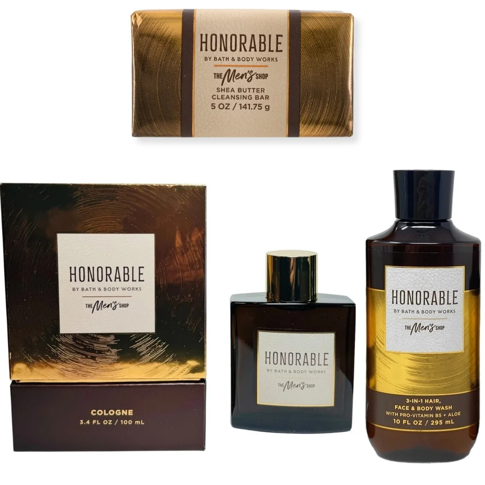 Bath & Body Works Honorable Men's 3.4oz Cologne & Grooming 3 Piece Set NEW